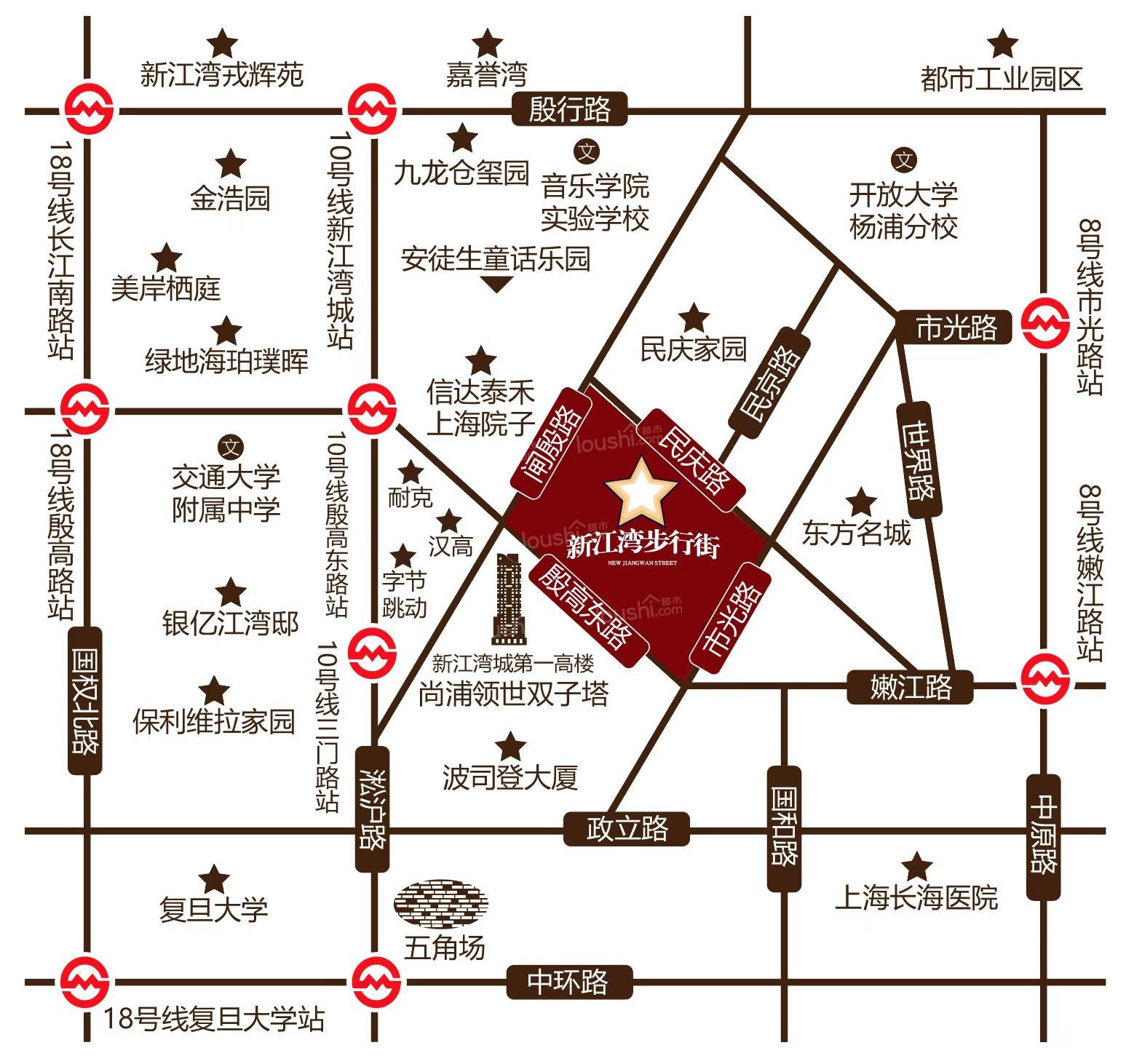 新江湾步行街位置图