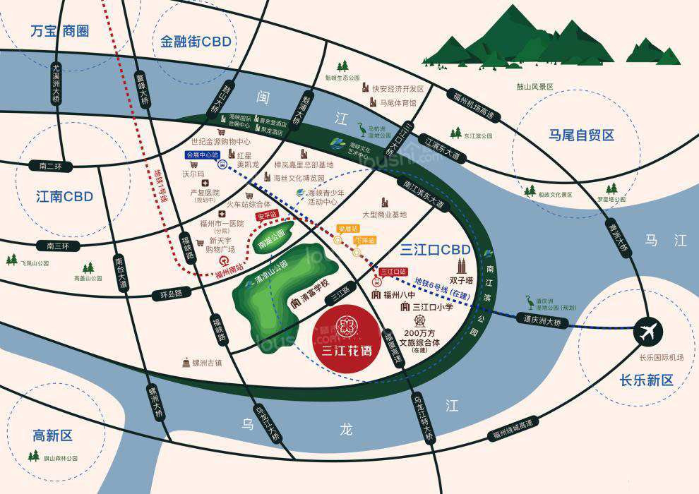 三江花语位置图