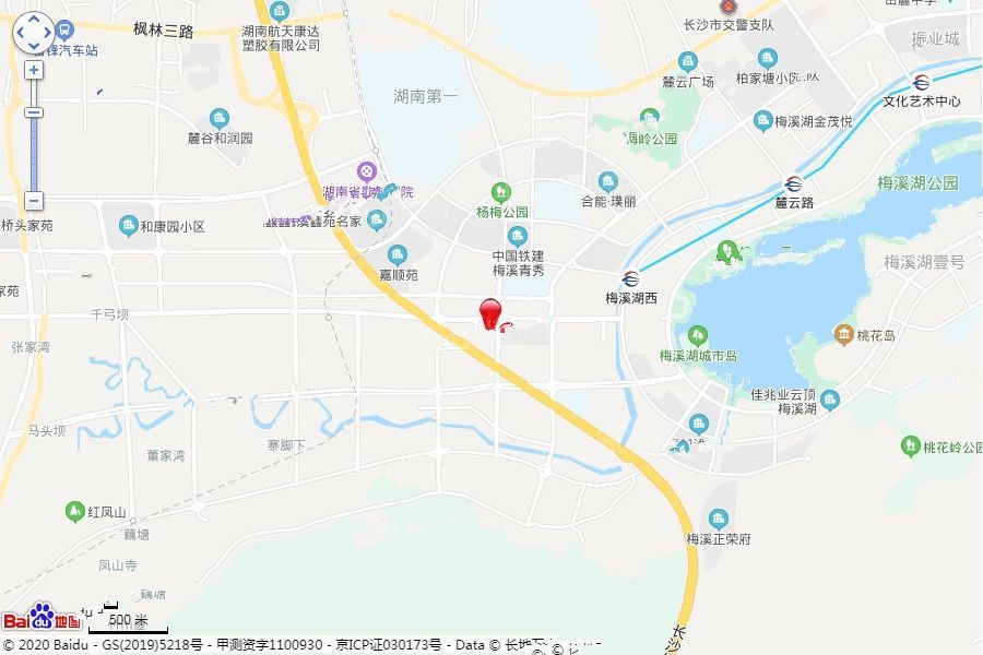 中国铁建湘语梅溪位置图