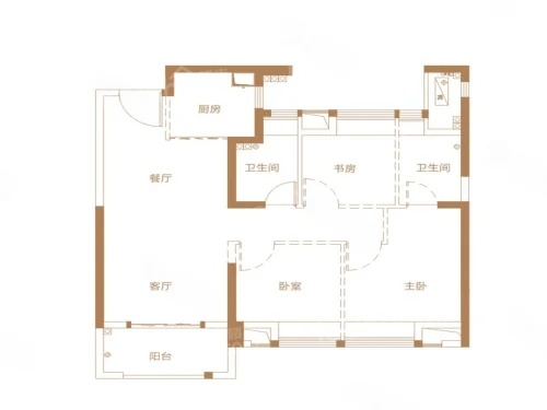 3室2厅2卫1厨， 建面87.00平米
