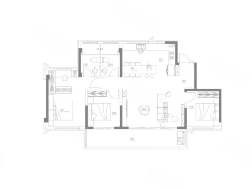 3室2厅2卫1厨， 建面129.00平米