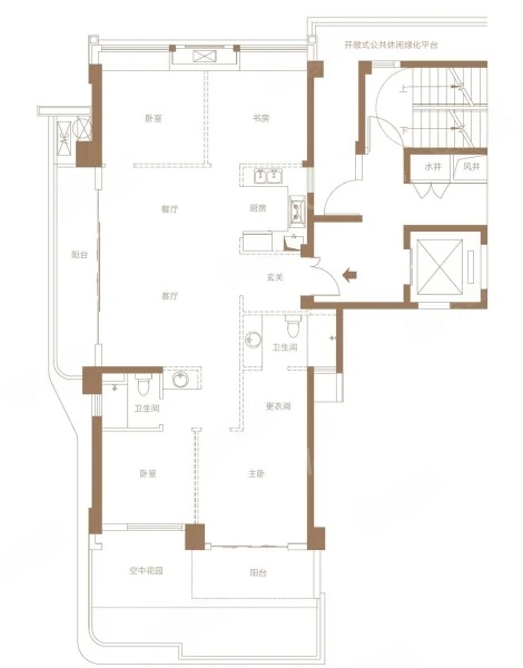 4室2厅2卫1厨， 建面150.00平米