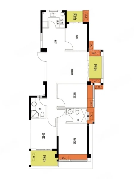 4室2厅2卫0厨， 建面113.00平米