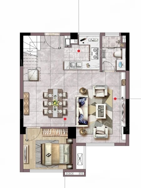 4室2厅3卫1厨， 建面110.00平米