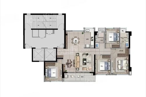 4室2厅2卫0厨， 建面143.00平米
