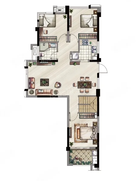 4室2厅2卫1厨， 建面105.00平米