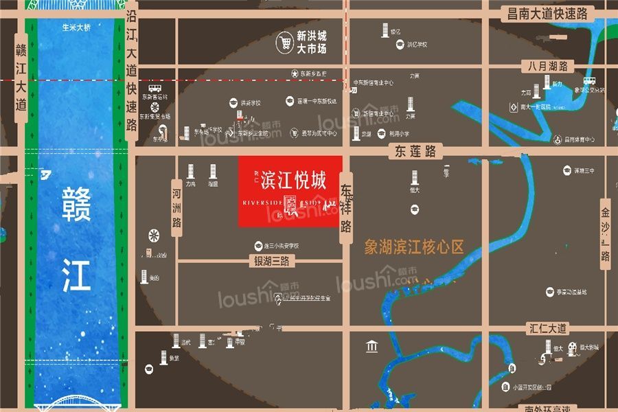 聚仁滨江悦城位置图
