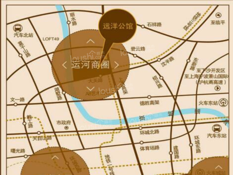 远洋·杭州大运河商务区位置图