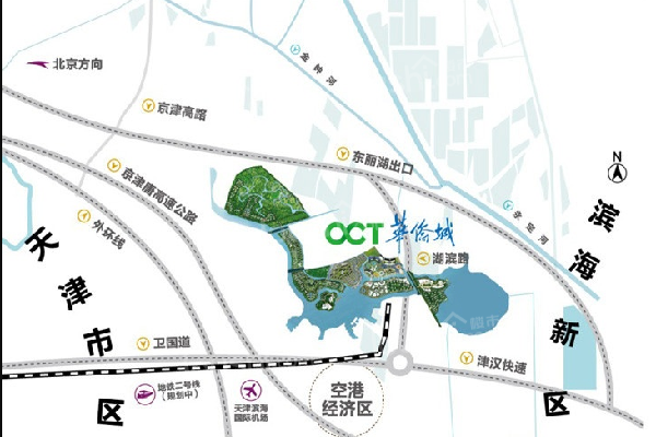 天津华侨城天鹅堡位置图