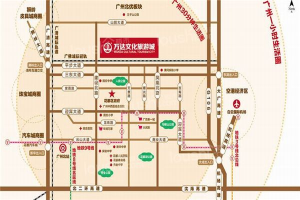 广州万达文化旅游城住宅位置图