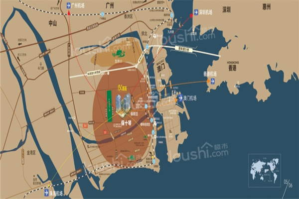 港珠澳ISC首座位置图
