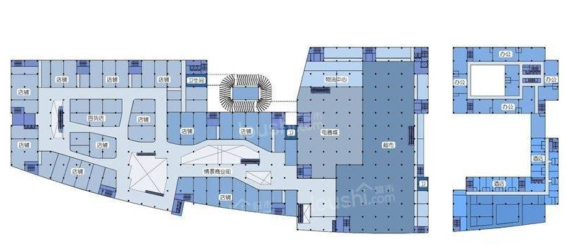 宝坻新天地城市广场二层平面图