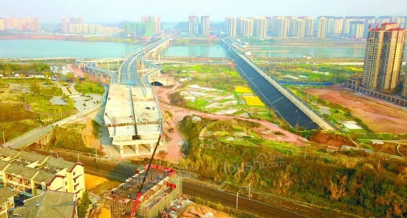 南充顺庆将军路大桥最新进展：转体桥正在建设中